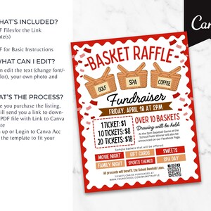 Spa Raffle Template Editable Basket Raffle Flyer Template: Charity Sports Fundraiser (CANVA ...
