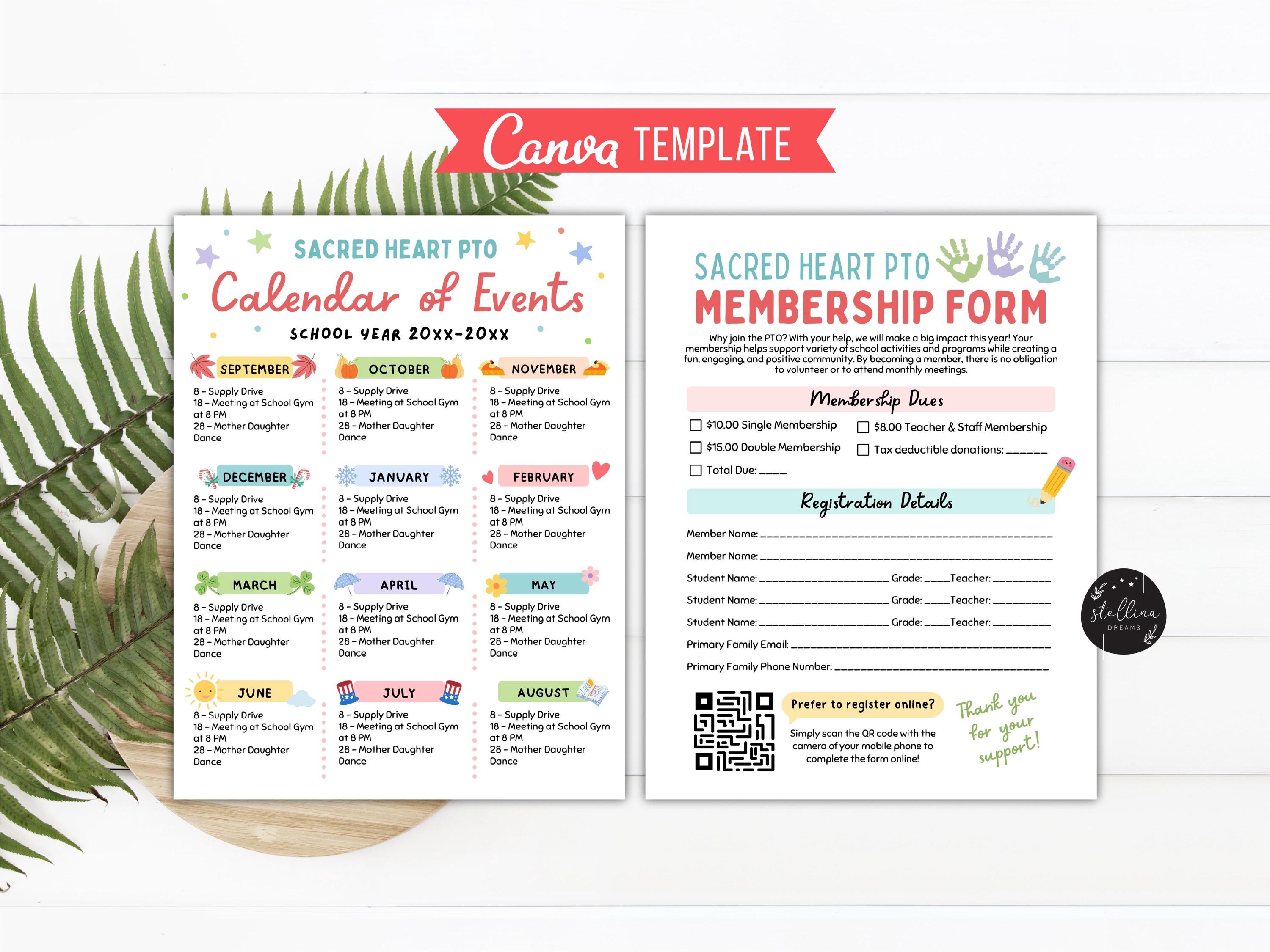 Editable PTA PTO Recruitment Templates: Rainbow Boho Canva Bundle ...