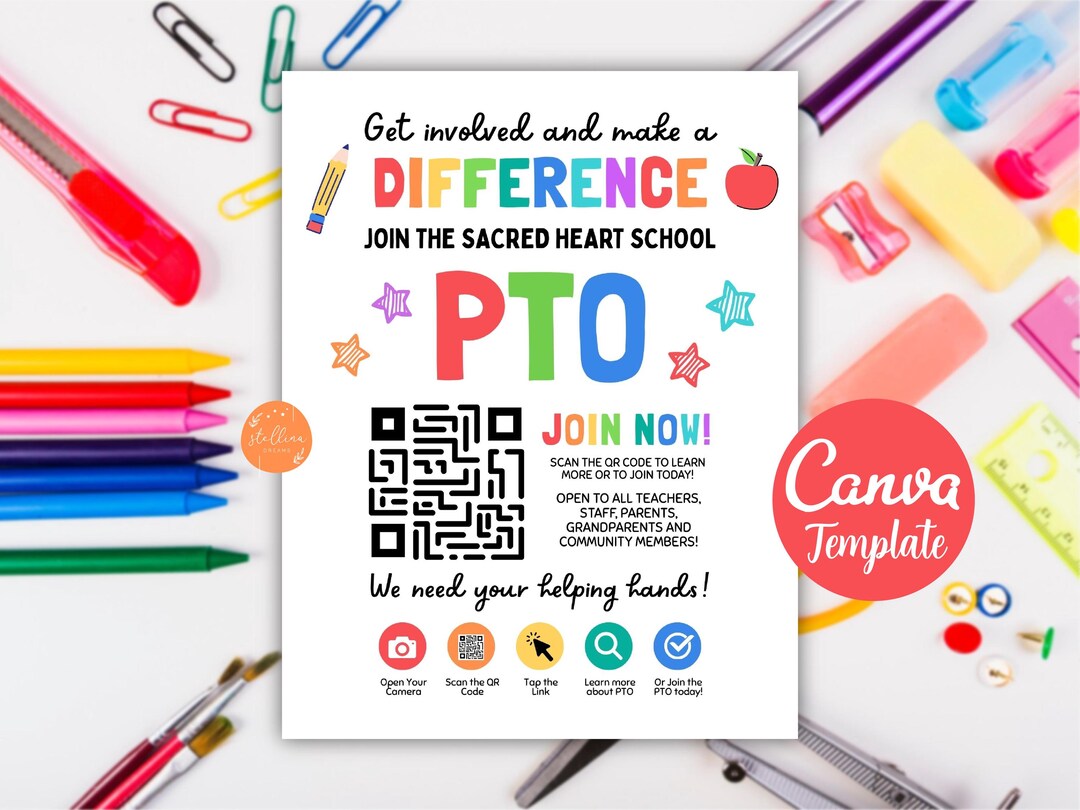 Editable Join the PTA or PTO Flyer With QR Code, Printable Handout Why ...