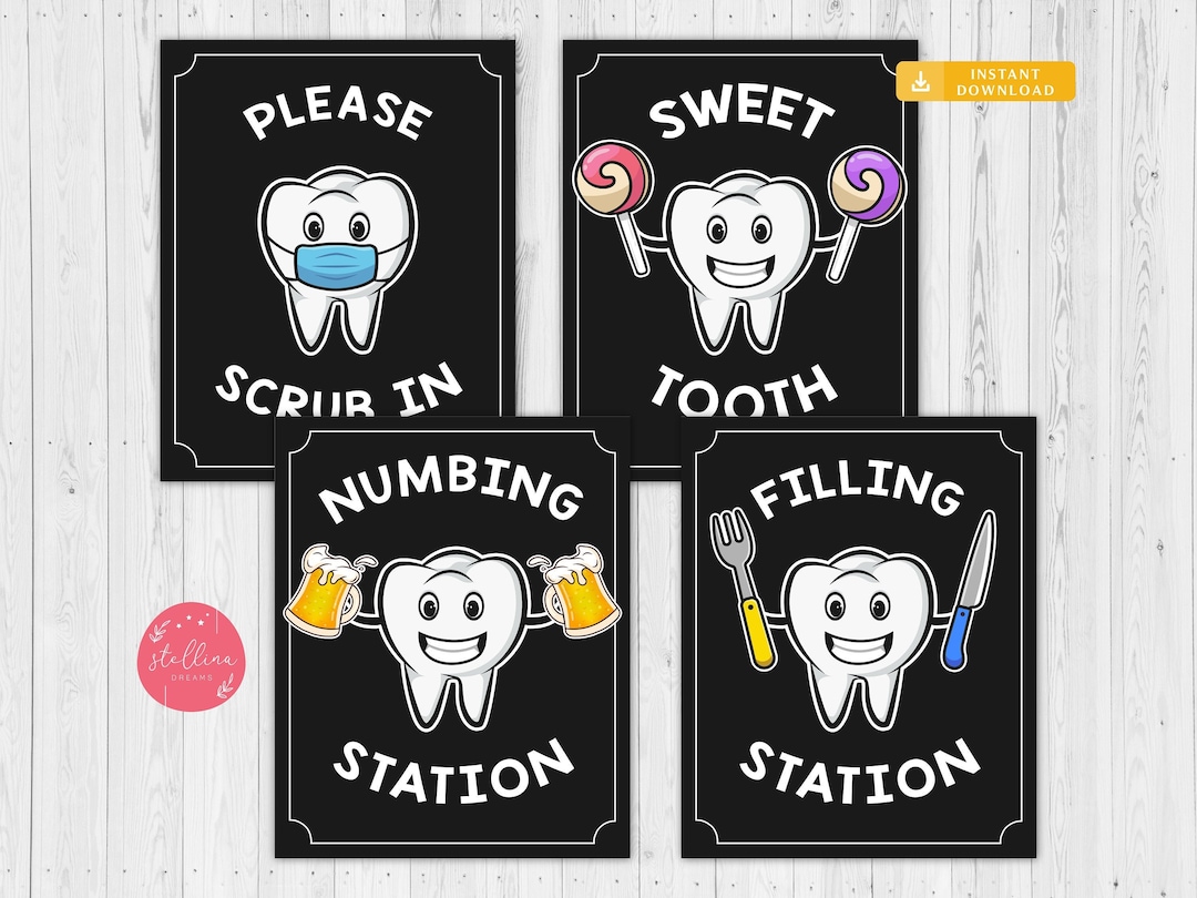 Dental Party Signs, Dental Retirement Party Signs, Chalkboard Printable ...