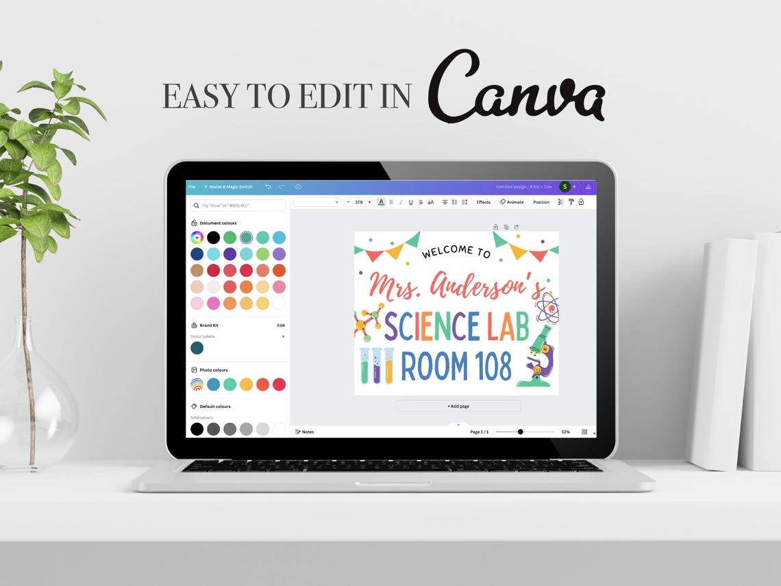 Editable Science Lab Door Sign: Teacher Classroom Decor (CANVA Template ...
