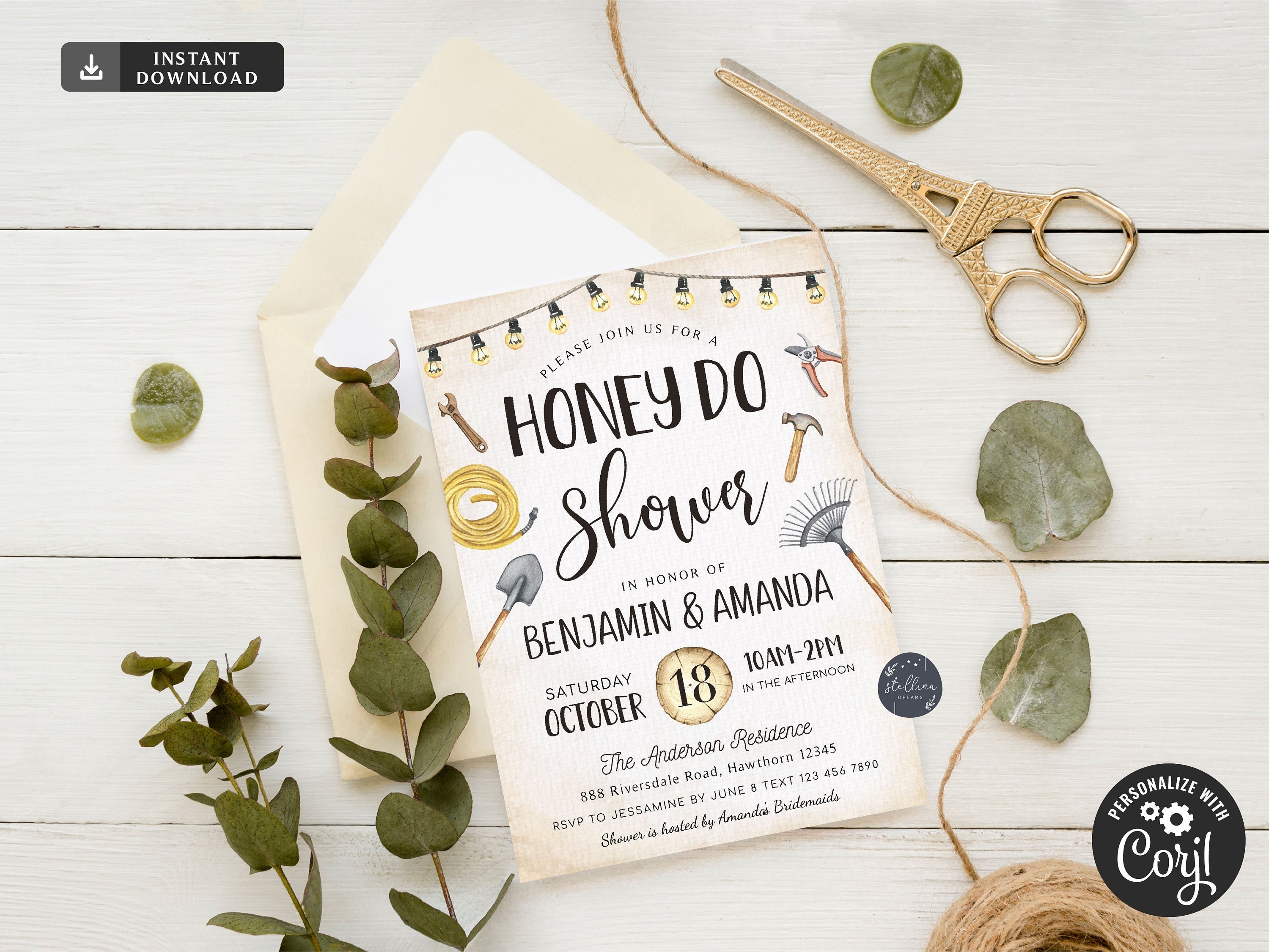 EDITABLE Honey Do Couples' Shower Invitation Template Etsy