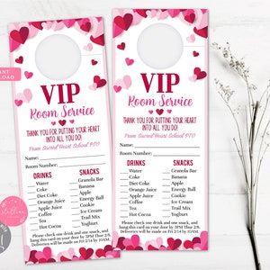 Valentine Zimmer Service Tür aufhänger, Lehrer und Mitarbeiter Wertschätzung Ideen, druckbare bearbeitbare Dankeschön, Schule Pto Pta, INSTANT DOWNLOAD,