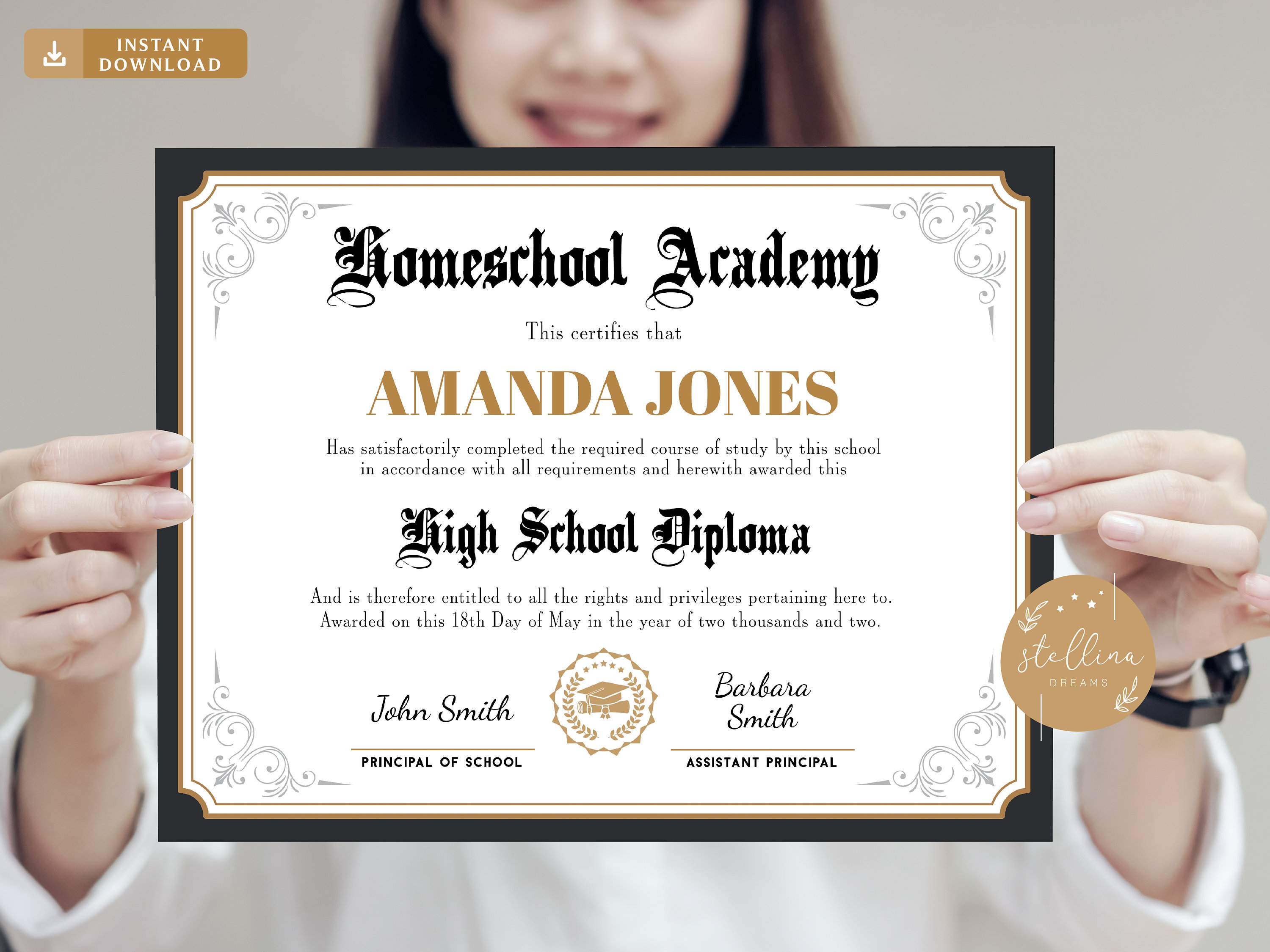 Printable High School Diploma With Name