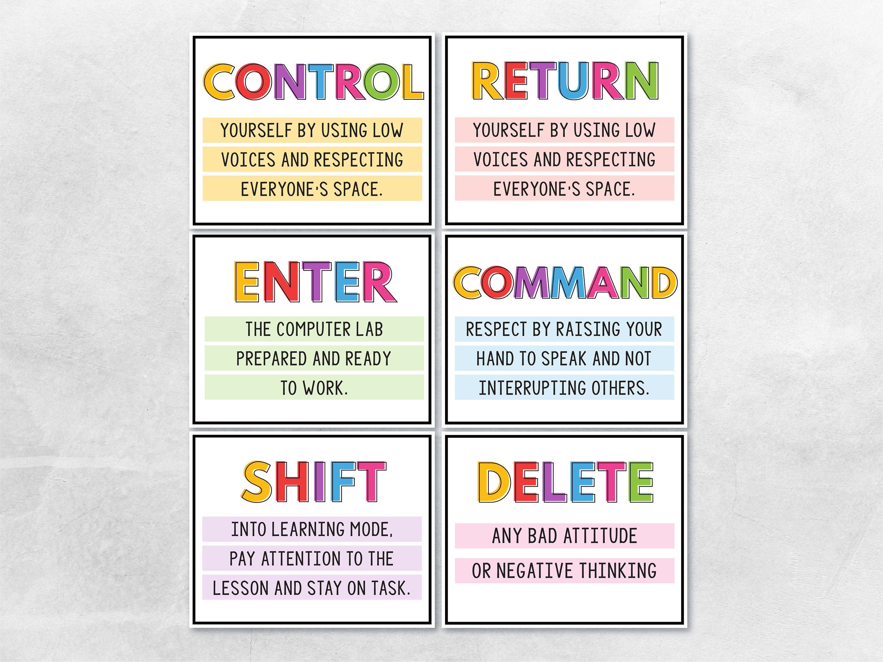 set-of-6-computer-lab-poster-set-classroom-decor-computers-etsy-uk