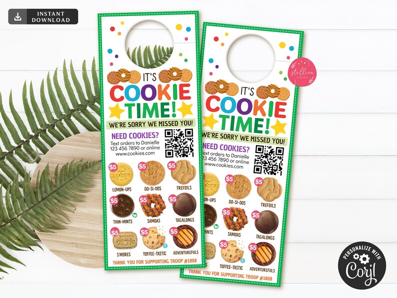 Editable LBB Girl Scout Cookie Door Hanger With QR Code Etsy Australia