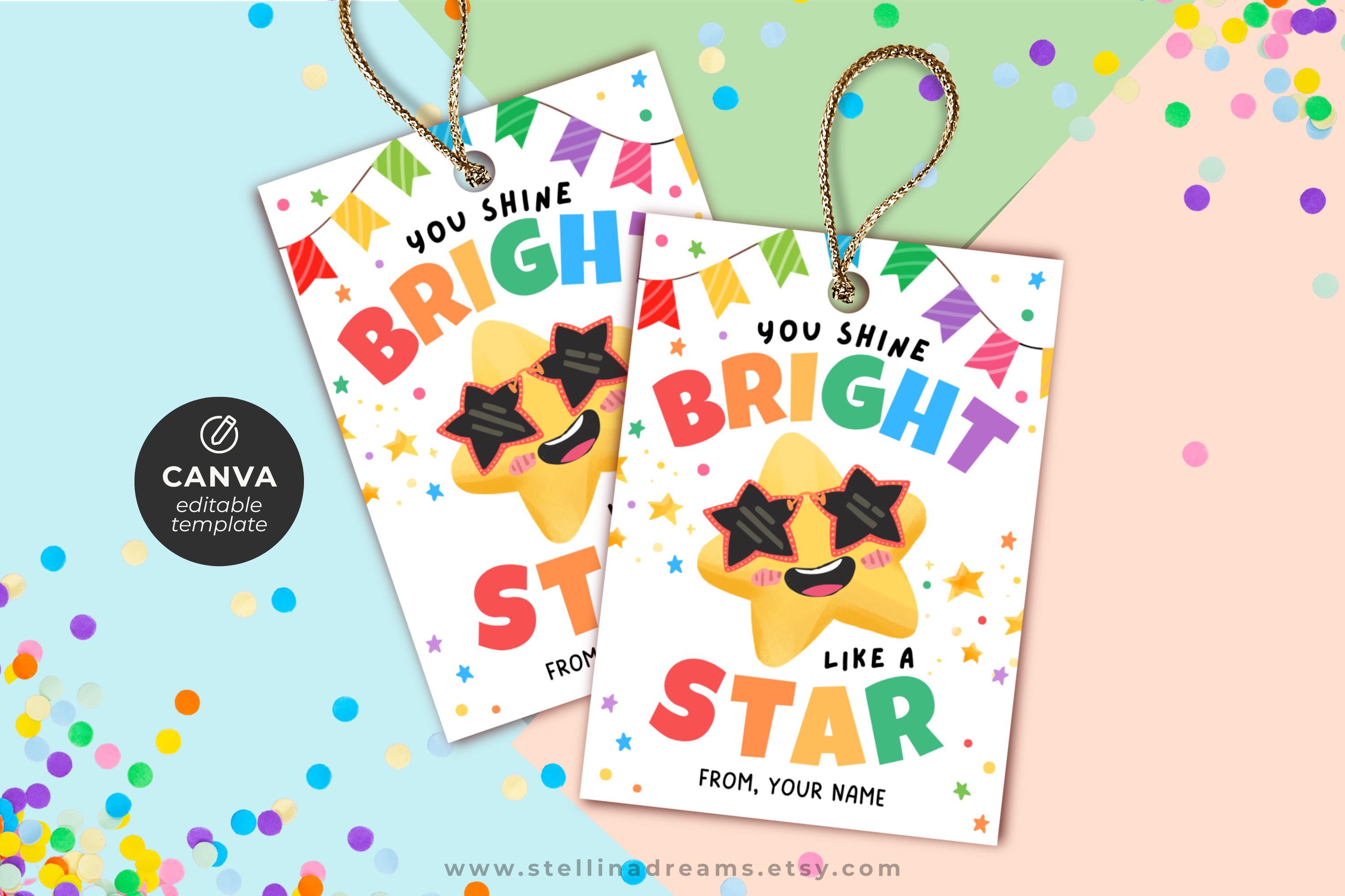 Star Student Gift Tags | End of Year Student Rewards | You Shine Like a ...