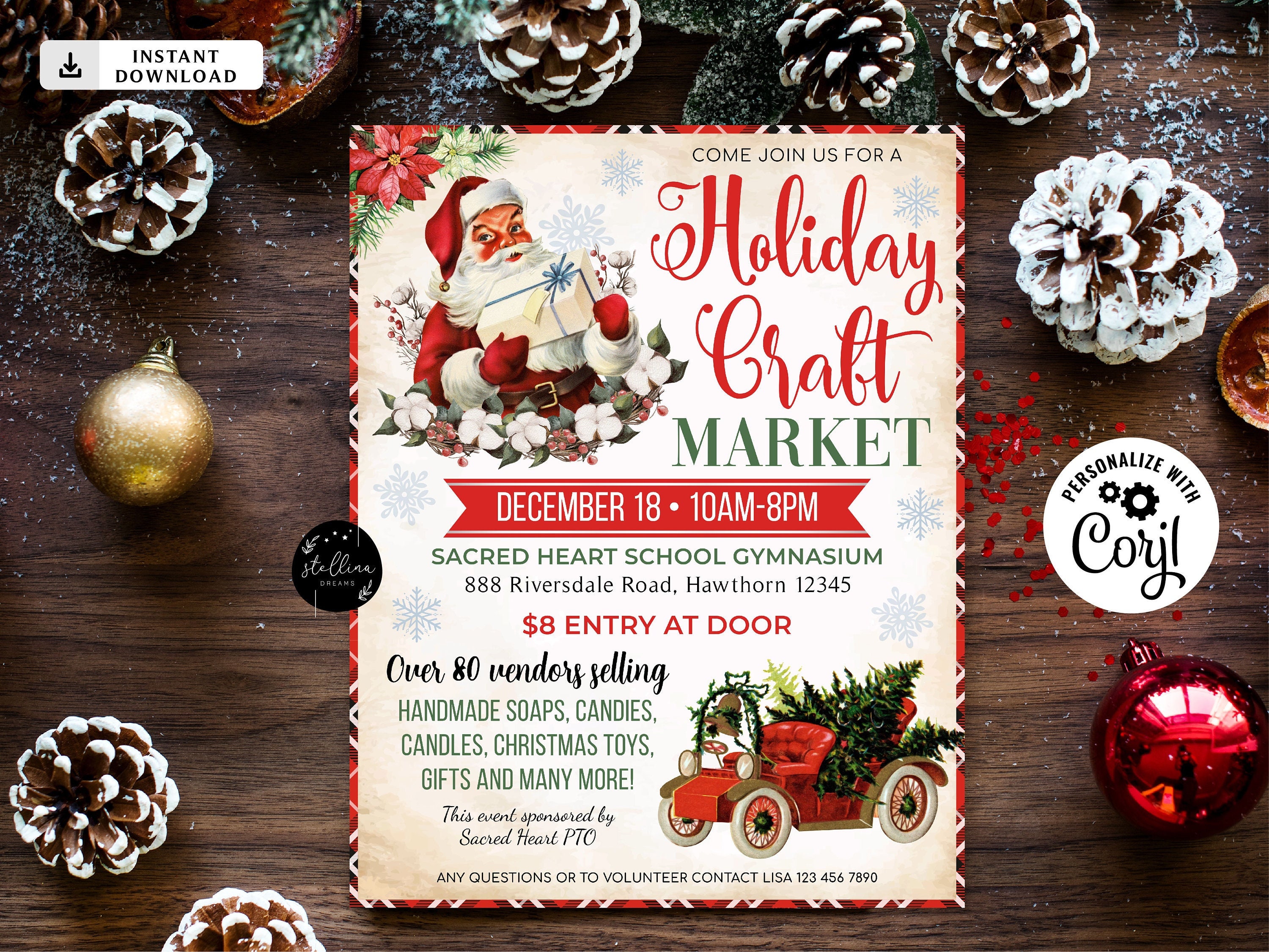 Holiday Craft Fair Flyer Christmas Craft Show Invitation Etsy Australia