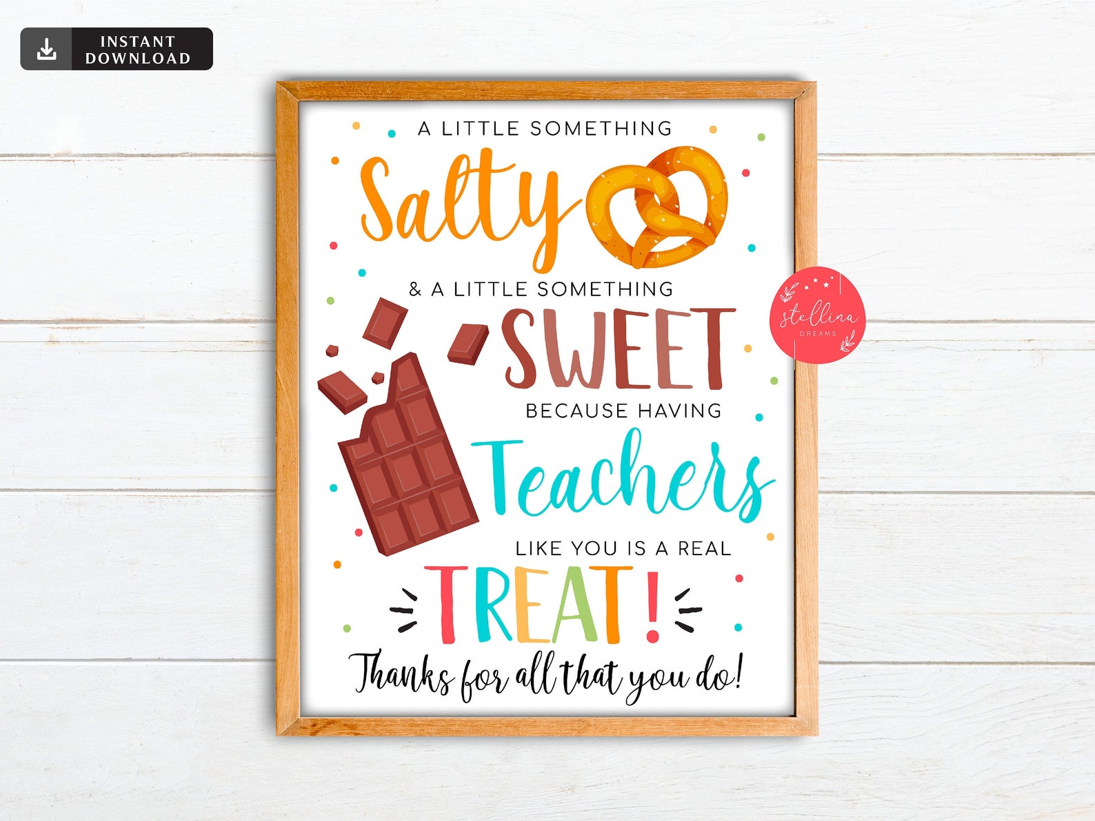 Chocolate Pretzel Thank You Sign, Appreciation Sign, Staff Employee ...