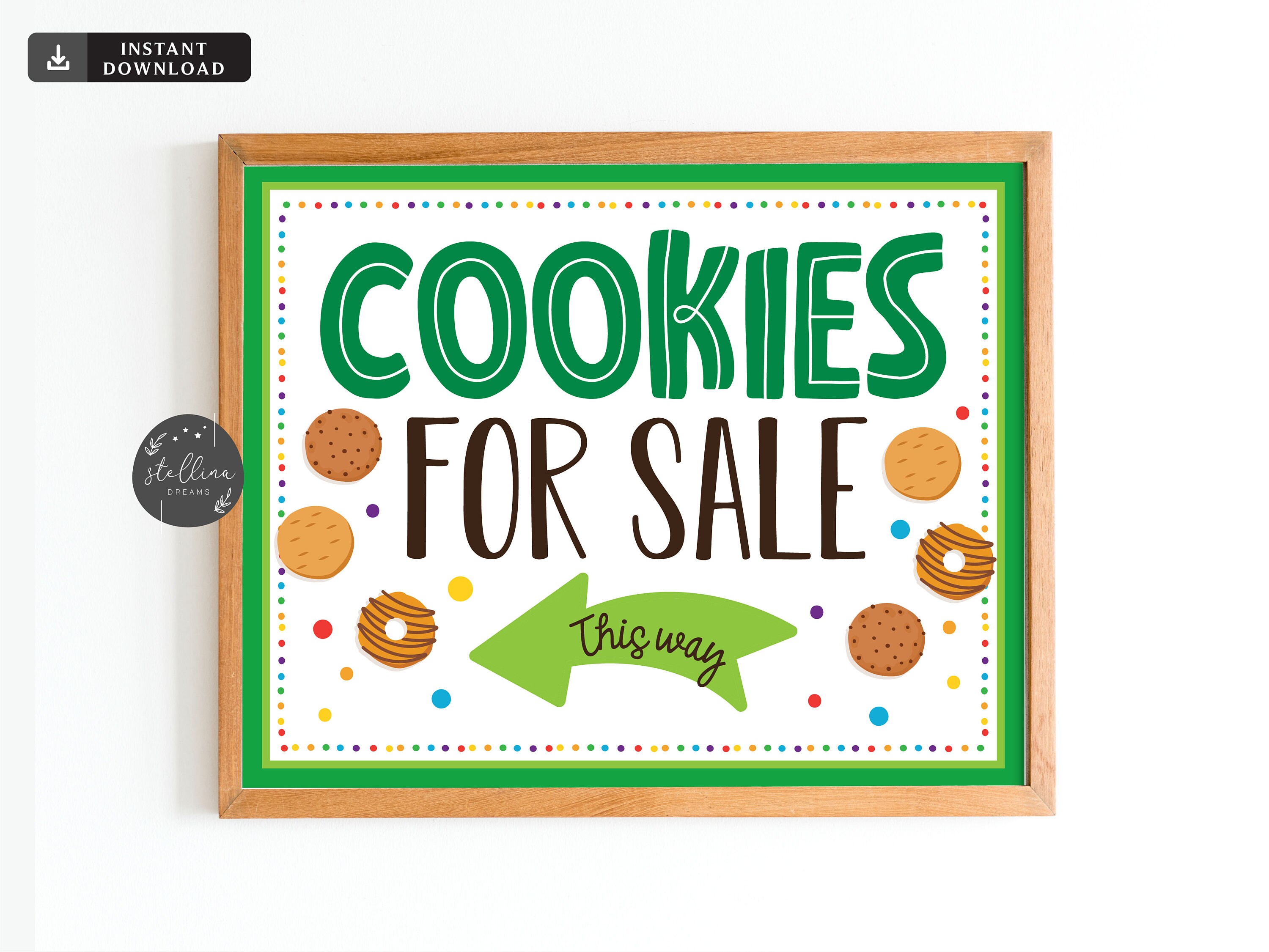 INSTANT DOWNLOAD Cookie Arrow Signs, Cookies Sold Here, Printable ...