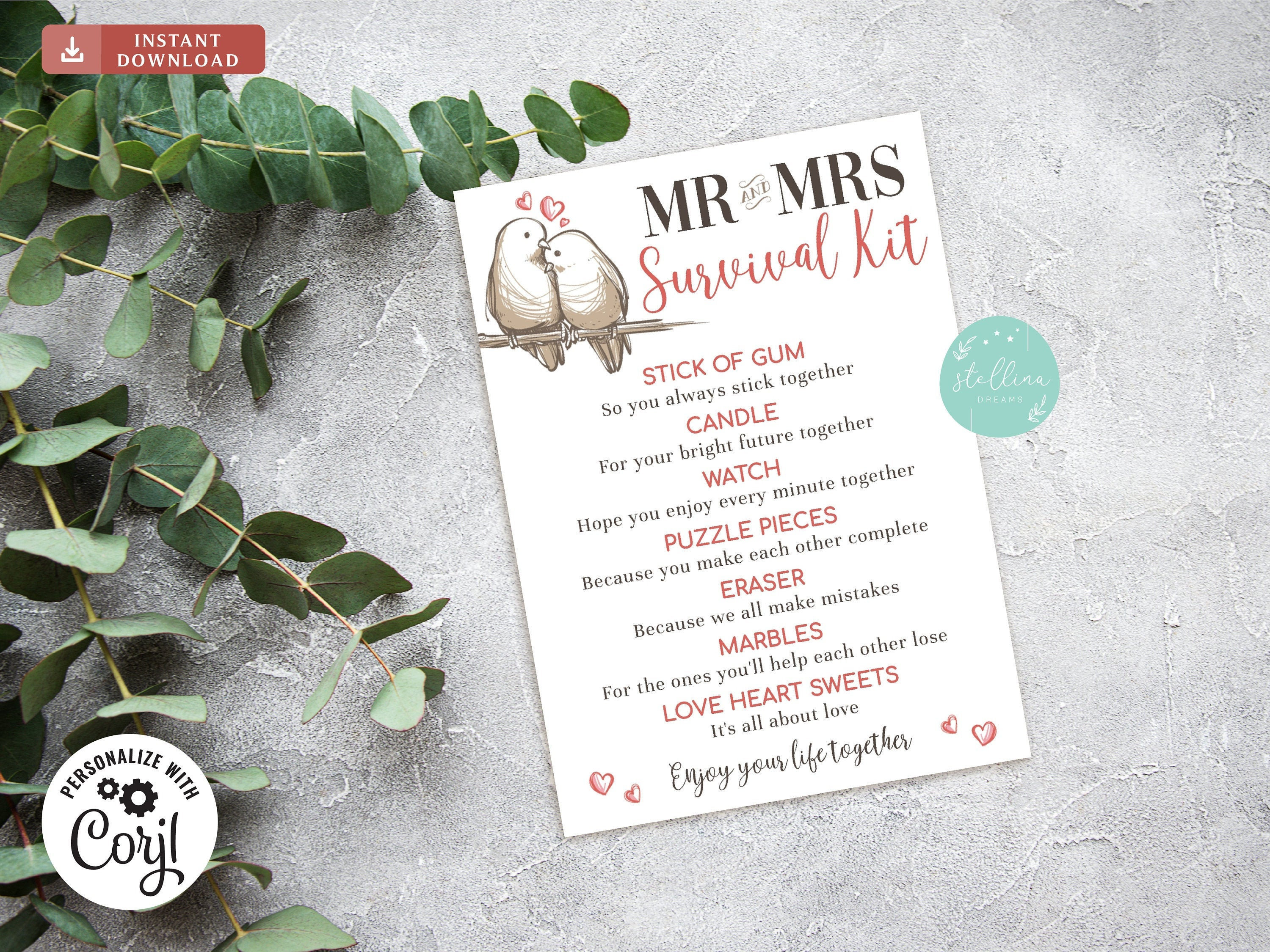 Wife to be Survival kit in a can, kit di sopravvivenza per future spose, divertente regalo per future spose per il giorno del matrimonio, con biglietto, regalo per donne, personalizzabile Blue/Navy