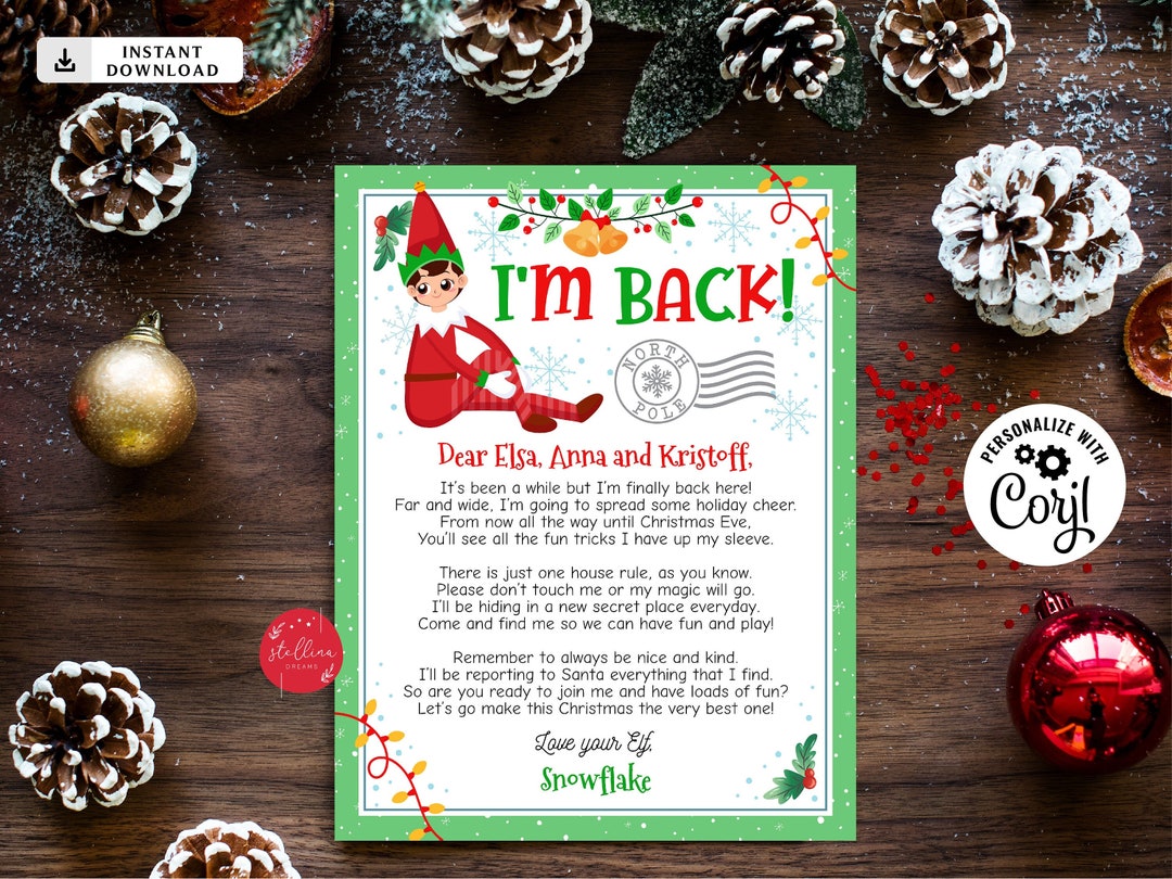 EDITABLE Elf Arrival Letter, Elf Letter, Elf Letter, Elf Hello