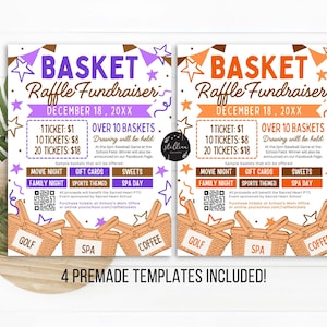 Basket Raffle Fundraiser Flyer: Editable Canva Template (digital) - Etsy