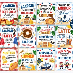 Editable BUNDLE Pirate Themed Teacher Appreciation Week Itinerary Beach ...