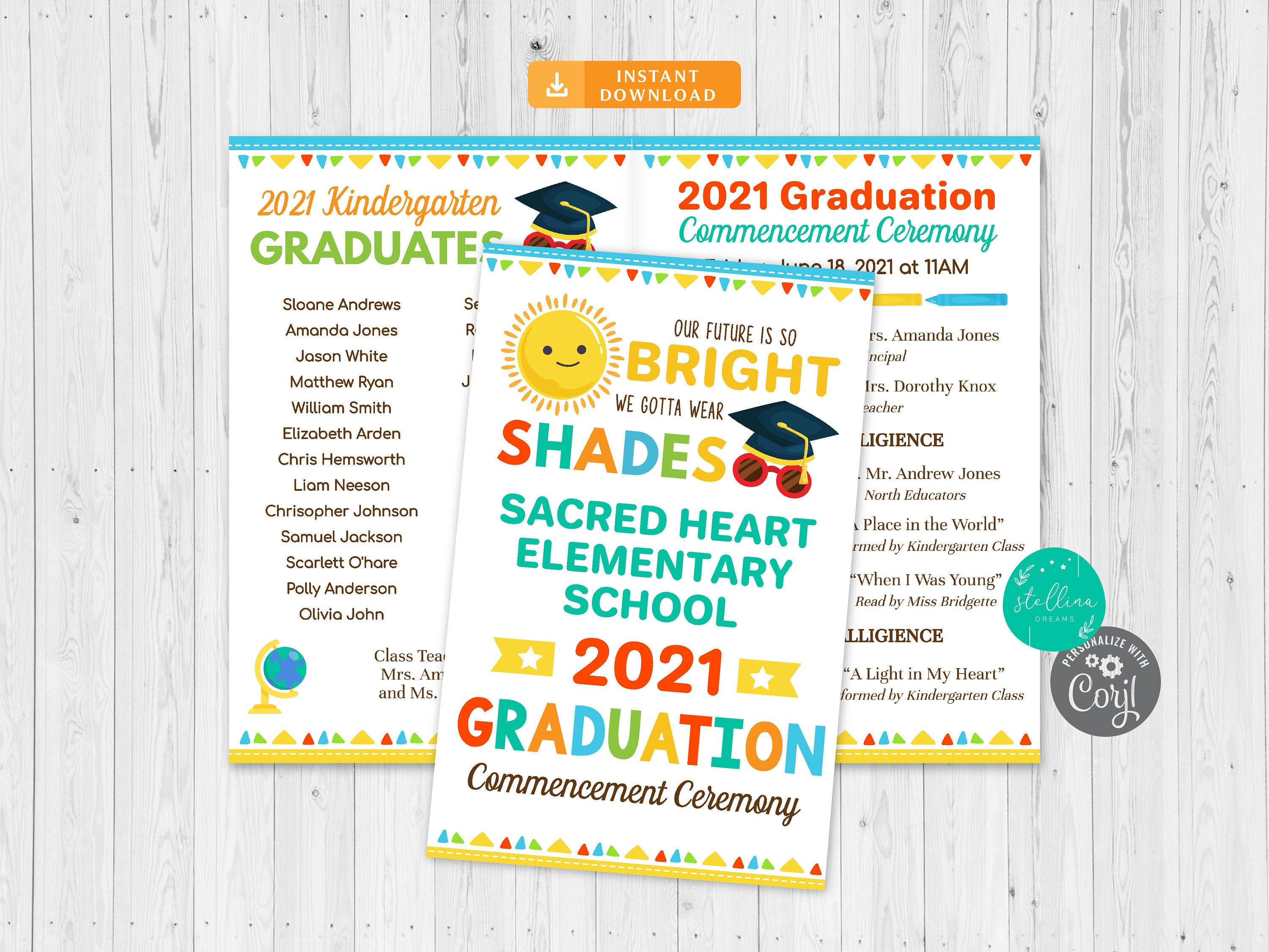 Editable Kindergarten Graduation Program Template