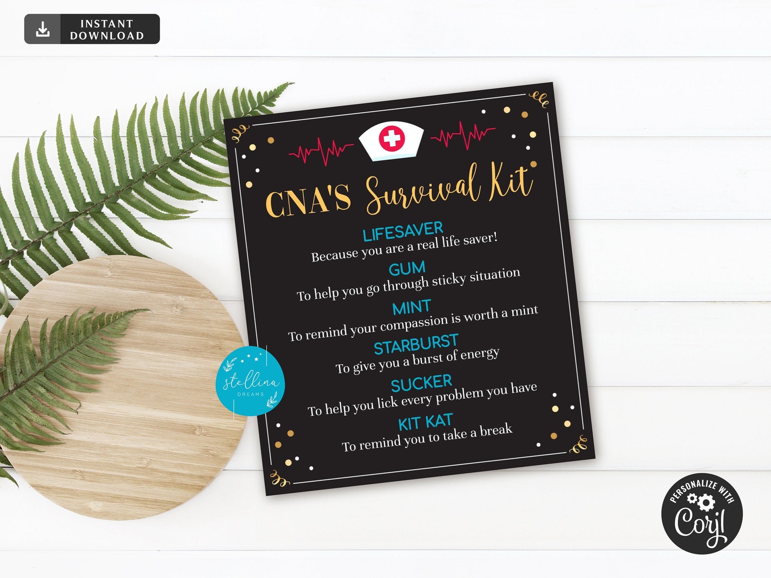 Editable CNA Survival Kit Tag Certified Nursing Assistant Etsy