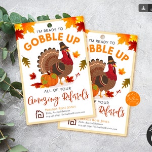 EDITABLE Thanksgiving Realtor Pop by Tags, Real Estate Fall Marketing