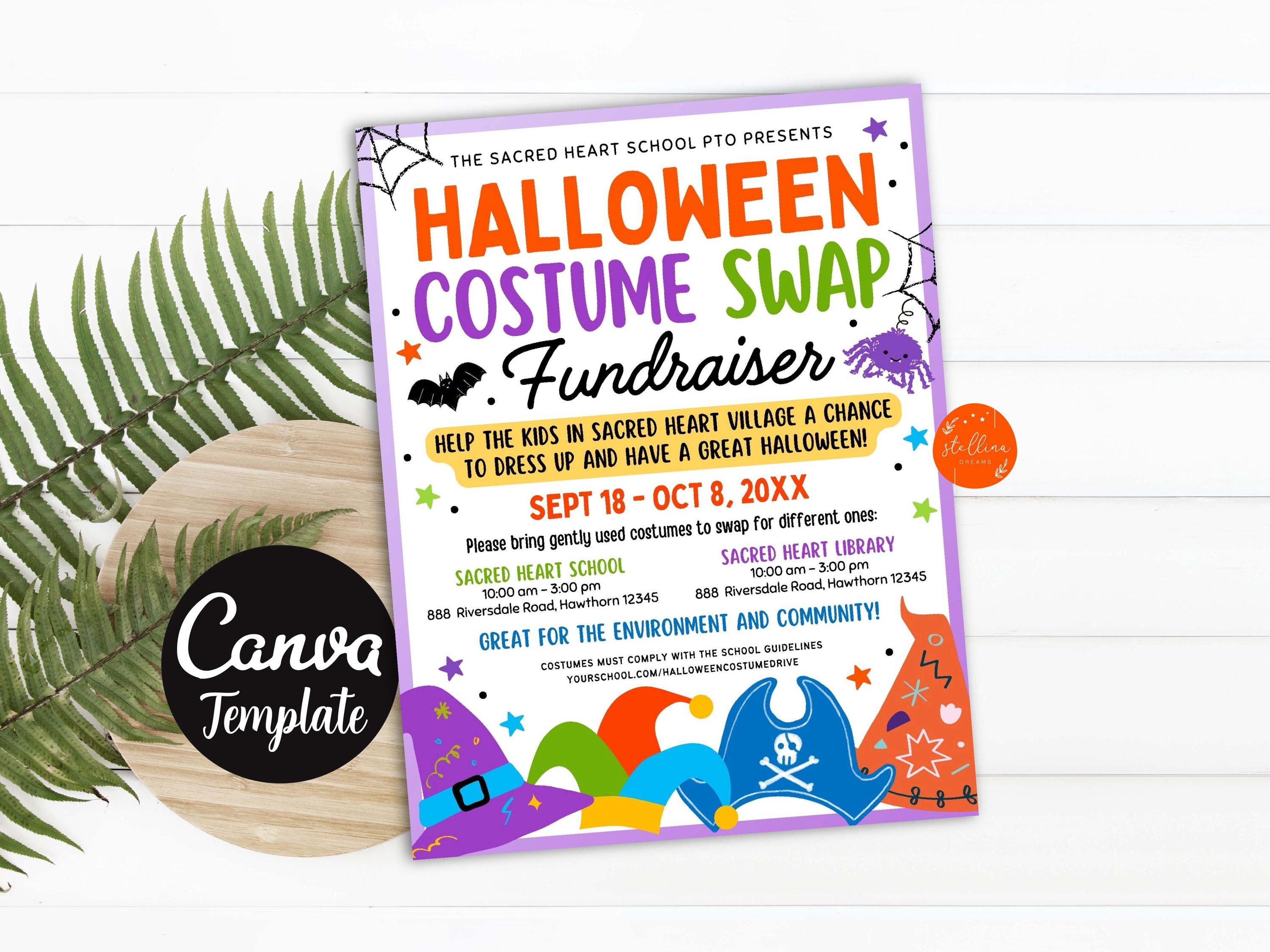 Editable Halloween Costume Swap Flyer: Clothing Donation, Fundraiser ...