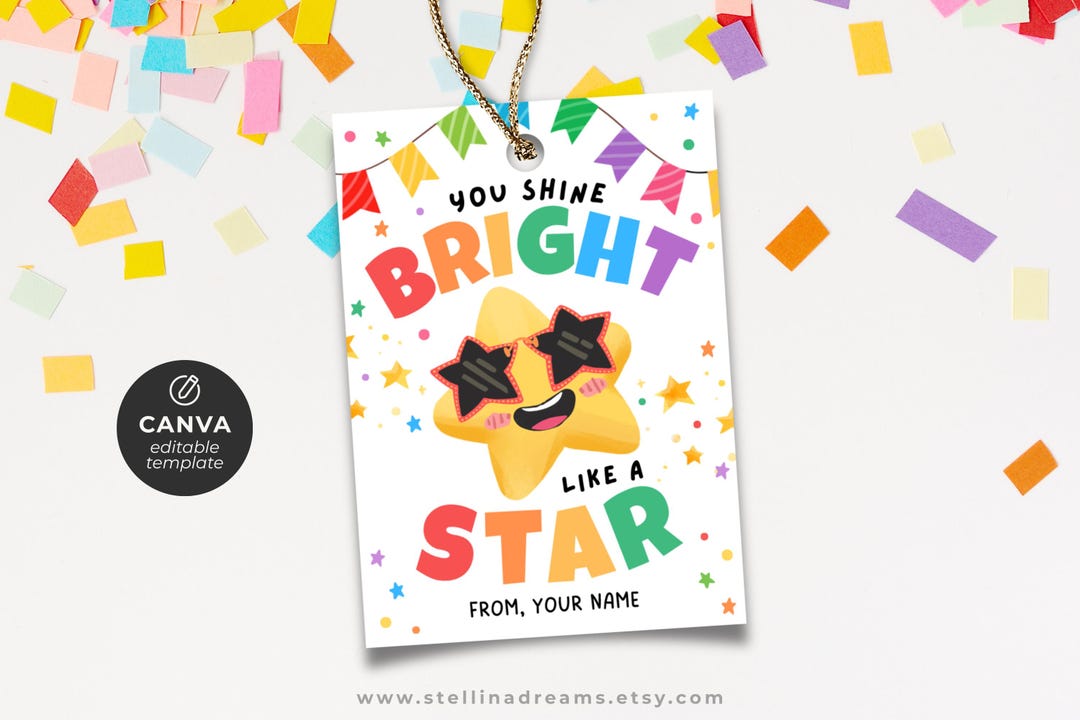 Star Student Gift Tags | End of Year Student Rewards | You Shine Like a ...