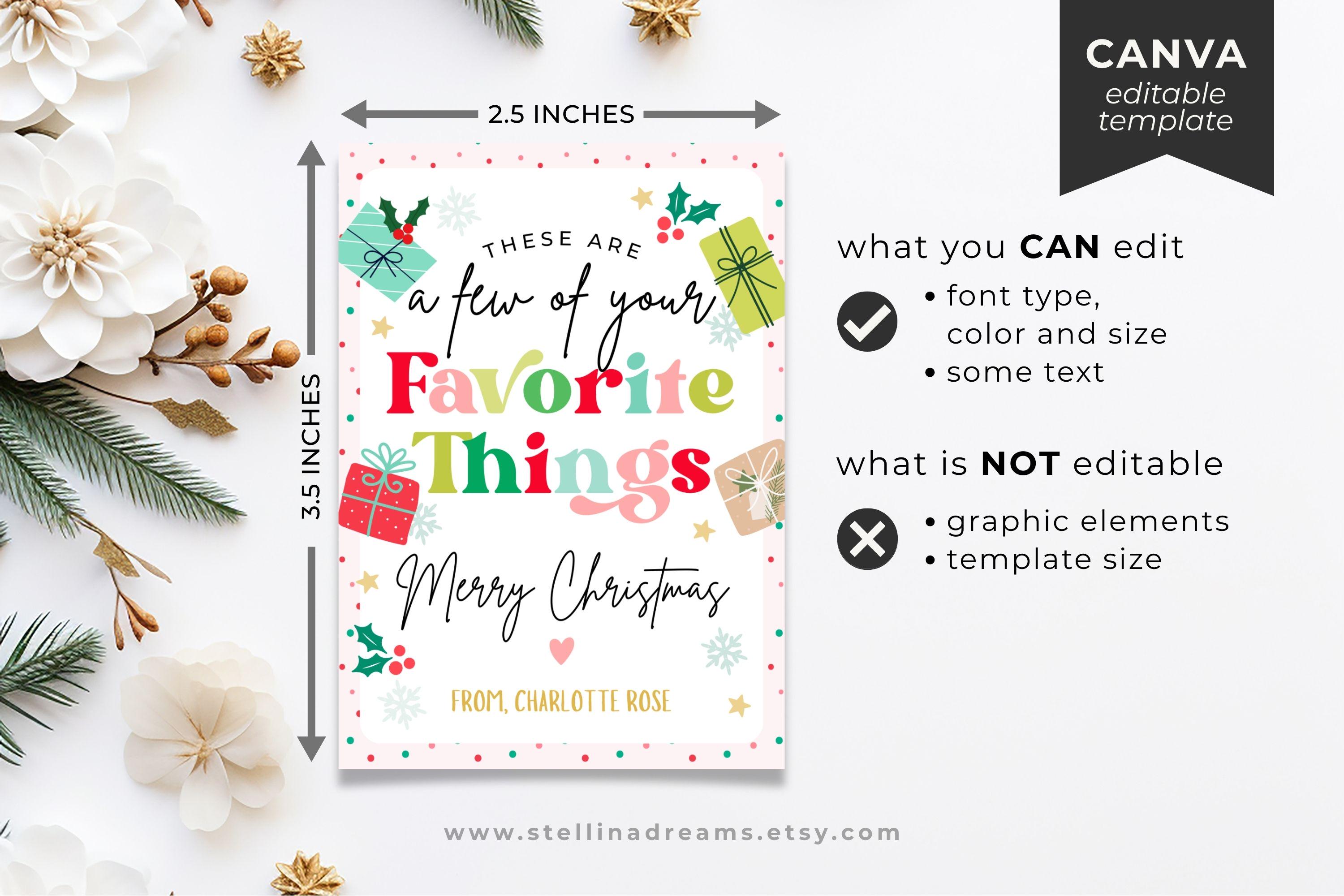 Favorite Things Gift Tags | These Are a Few of Your Favorite Things ...