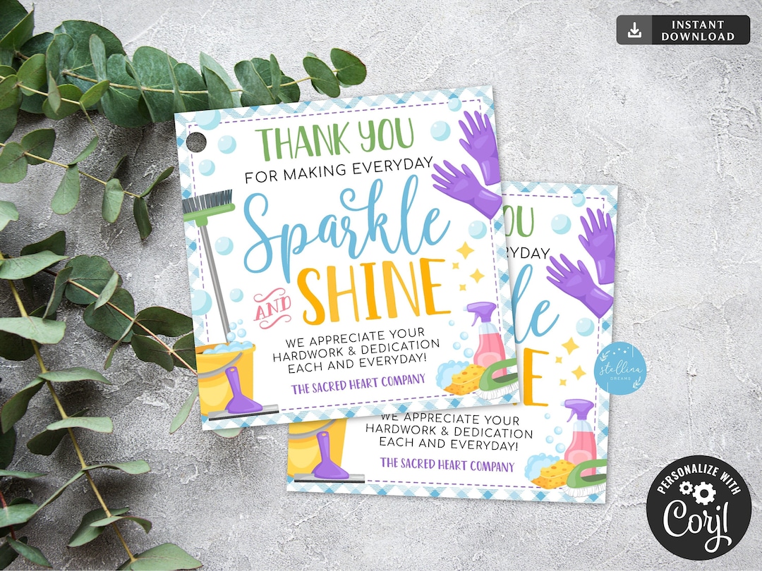 Editable Housekeeping Appreciation Week Gift Tag Housekeeper Thank You