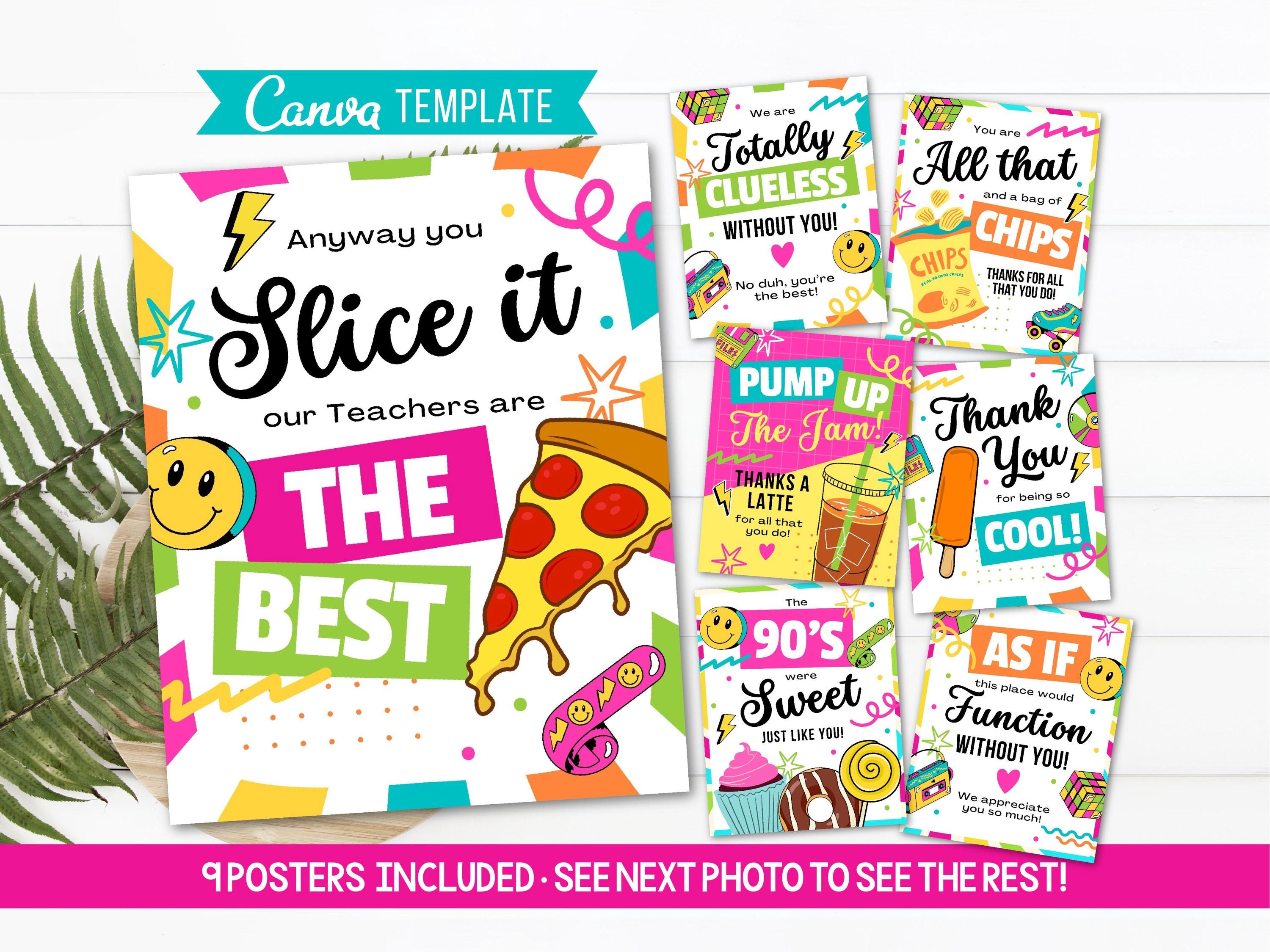 BUNDLE 80s 90s Theme Teacher Appreciation Week Posters Retro Throwback ...