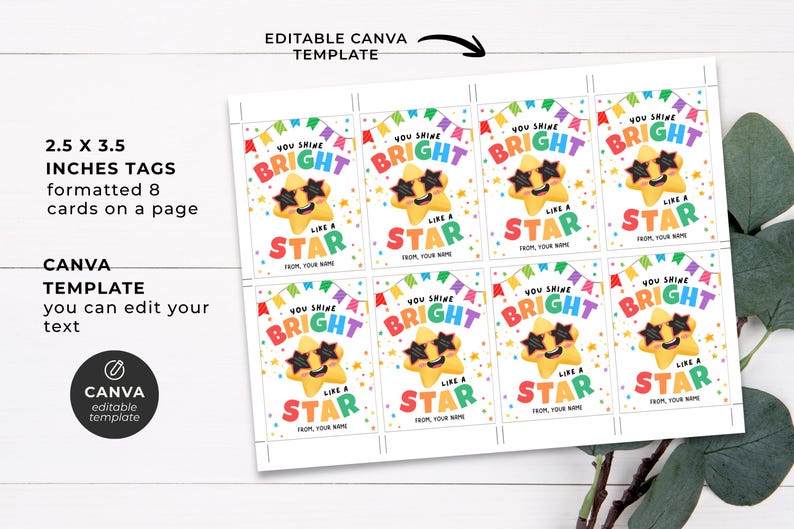 Star Student Gift Tags | End of Year Student Rewards | You Shine Like a ...