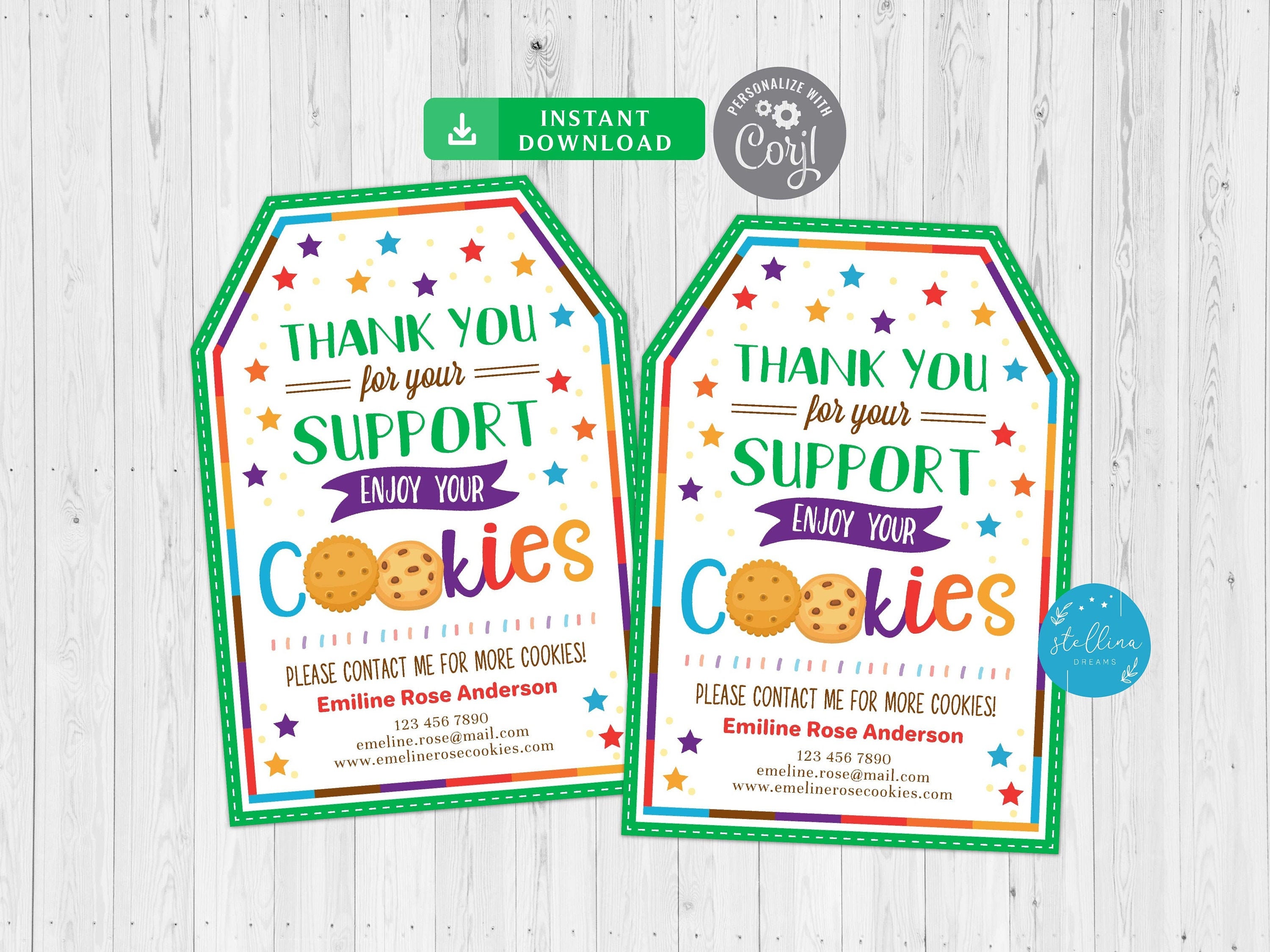 Scout Cookie Thank You Tags Scout Cookie Thank You Note - Etsy