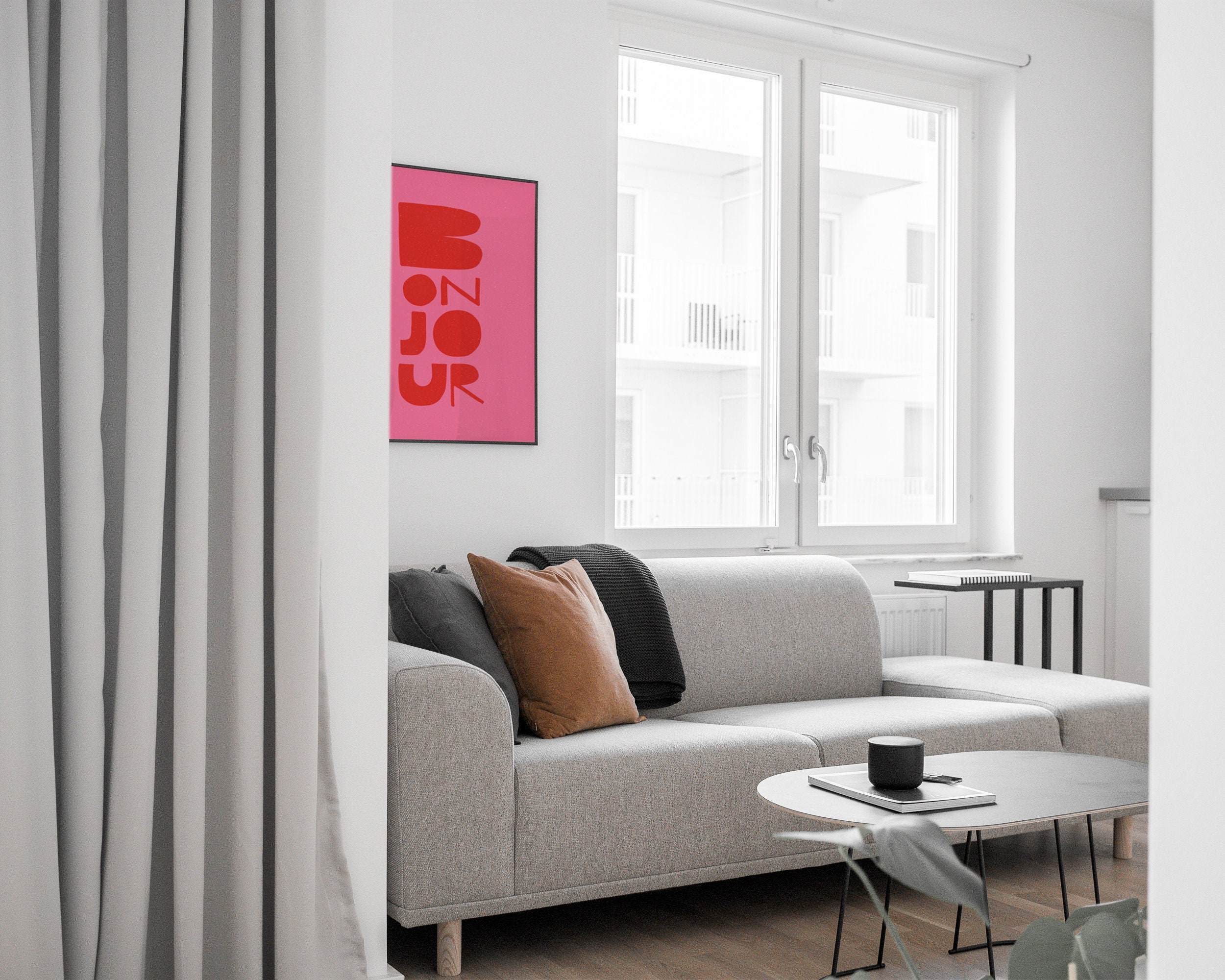 Bonjour French Quote Printable Colourful Fun Art Print France - Etsy