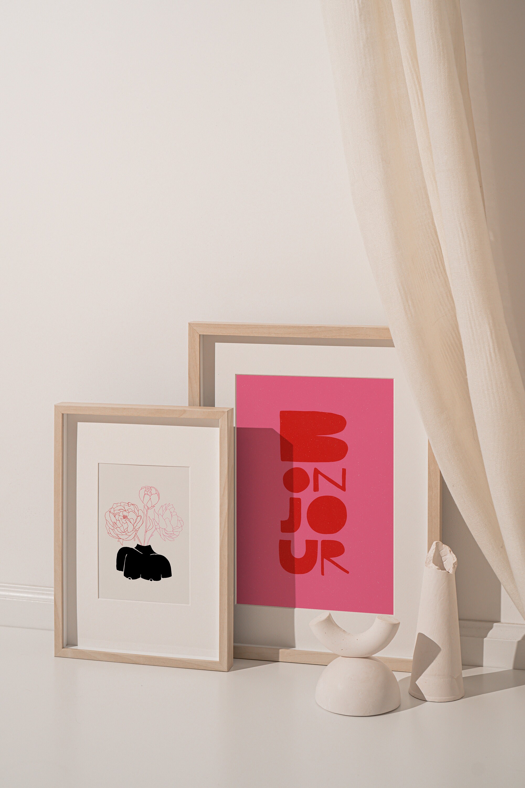 Bonjour French Quote Printable Colourful Fun Art Print France - Etsy