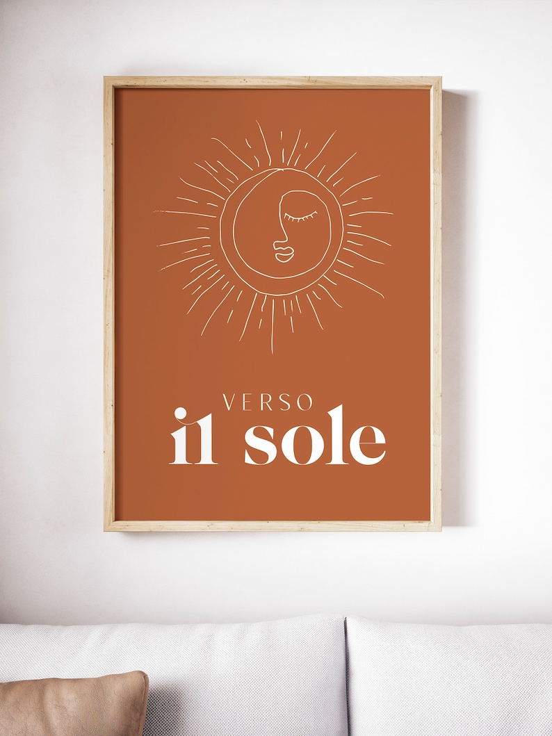 Verso Il Sole Italian Quote Towards the Sun Printable Wall Art Etsy