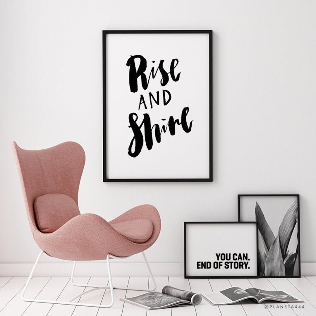 Rise and Shine Printable Poster, Modern Decor Digital Art, Modern ...