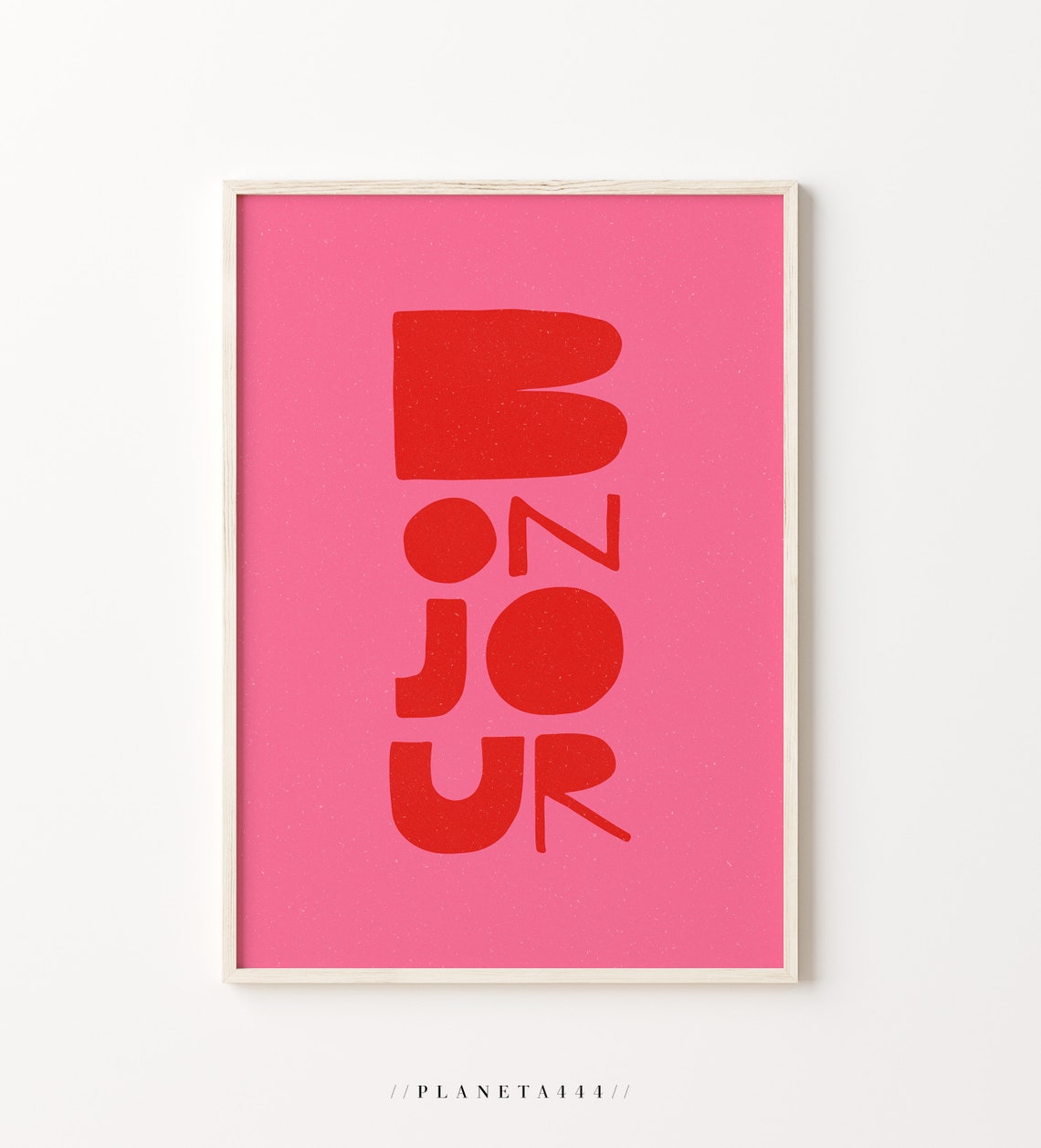 Bonjour French Quote Printable Colourful Fun Art Print France - Etsy