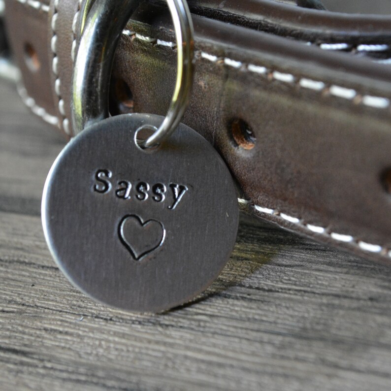 Personalized PetDog Tag brass aluminum dog tag Hand Stamped Pet ID Tag Engraved Dog Tag Dog Collar Tag Hand-stamped Pet Tag