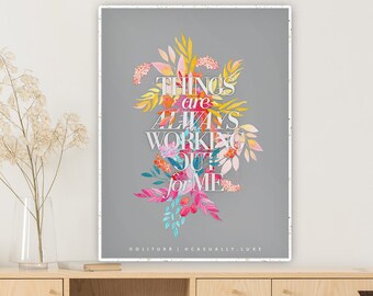 Abraham Hicks Art Always Working Out Law of Manifestation Quote, Spiritual Teaching, Motivational Picture for Home, Manifestation Quote