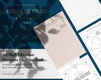 Ultimate Abraham Hicks Journal Bundle | LOA Fun Mental Health Worksheets | 30 Day Meditation Digital Planner | High Vibration Workbook