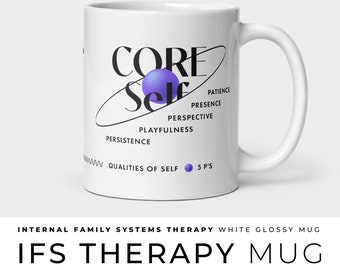 8 C's & 5 P's of The Self IFS Therapy Mug, 8 C's of IFS Office Gift, Internal Family Systems Therapist Gift, IFS Therapist Coffee Cup