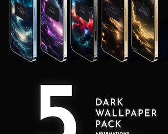 Paquete de fondos de pantalla con afirmaciones para iPhone: Cielo celestial, frases de amor propio (descarga digital)