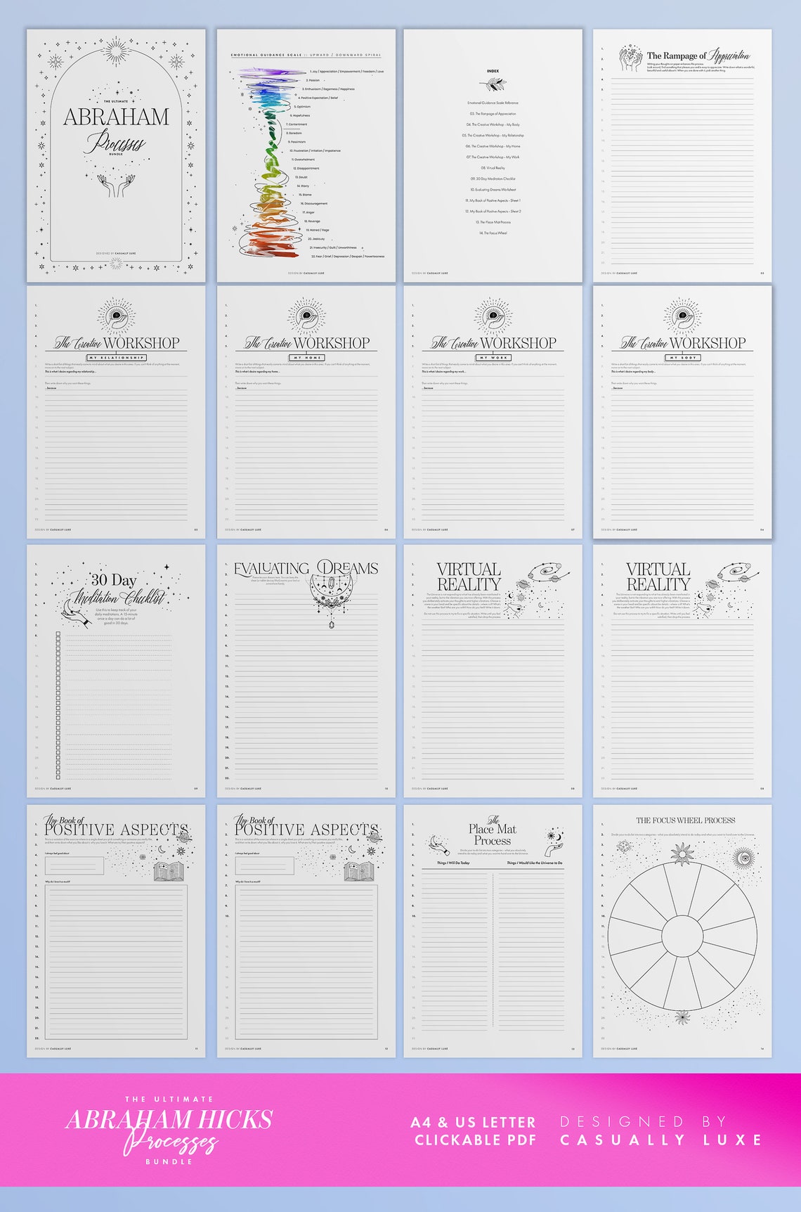 Ultimate Abraham Hicks Journal Bundle LOA Fun Mental Health Worksheets