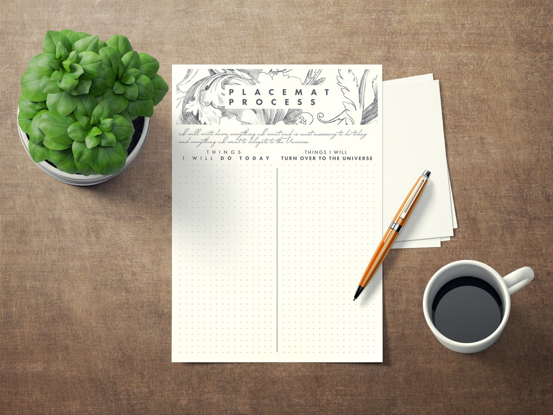 Abraham Hicks Placemat Process PRINTABLE A4 Abraham Process Etsy Canada
