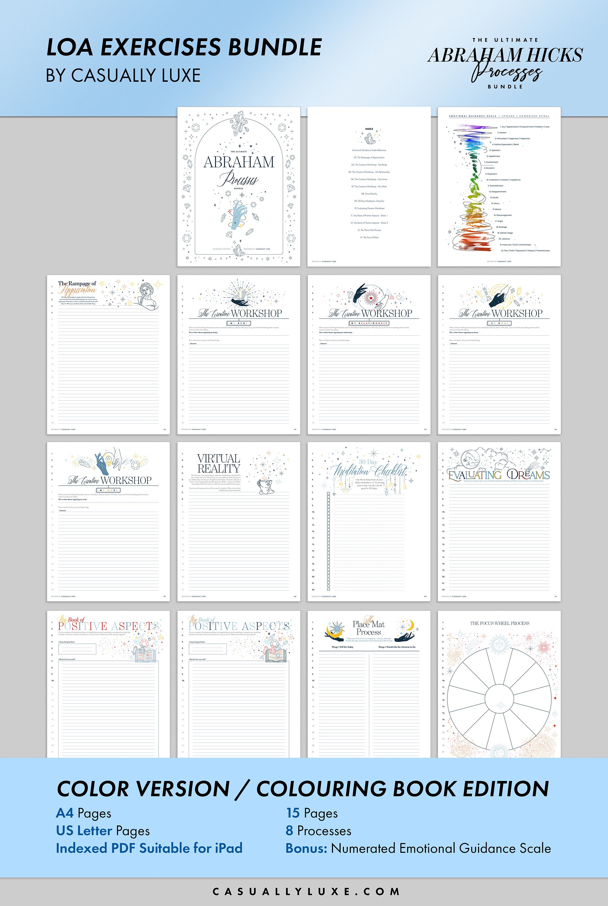 Abraham Hicks Workbook Printable PDF Journaling, Worksheets Bundle