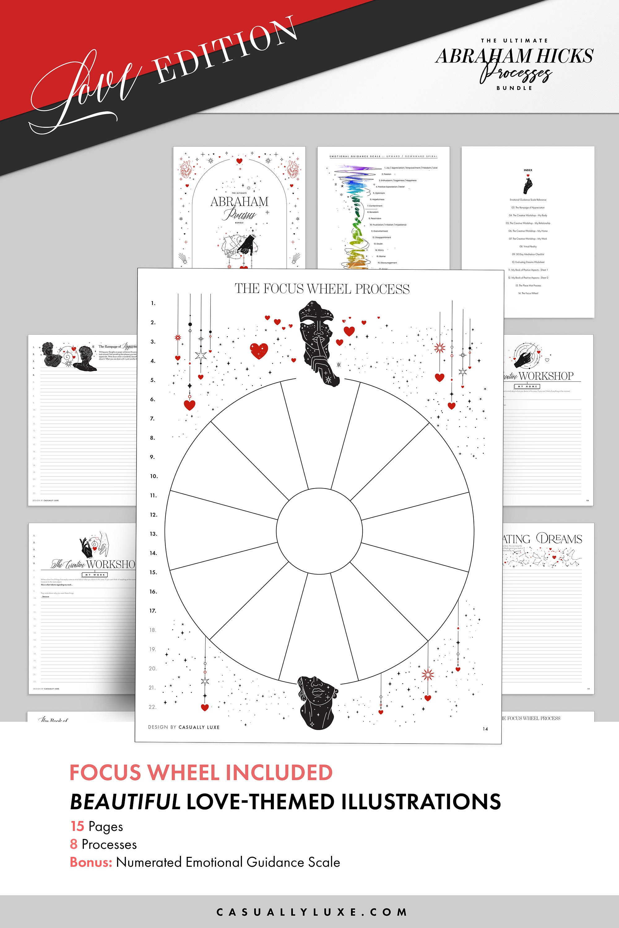 Attract Love Abraham Hicks Processes Bundle Worksheets Printable PDF