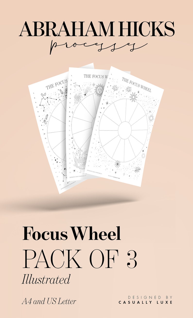 Abraham Hicks Focus Wheel Template Worksheets, Pack of 3 PRINTABLE ...