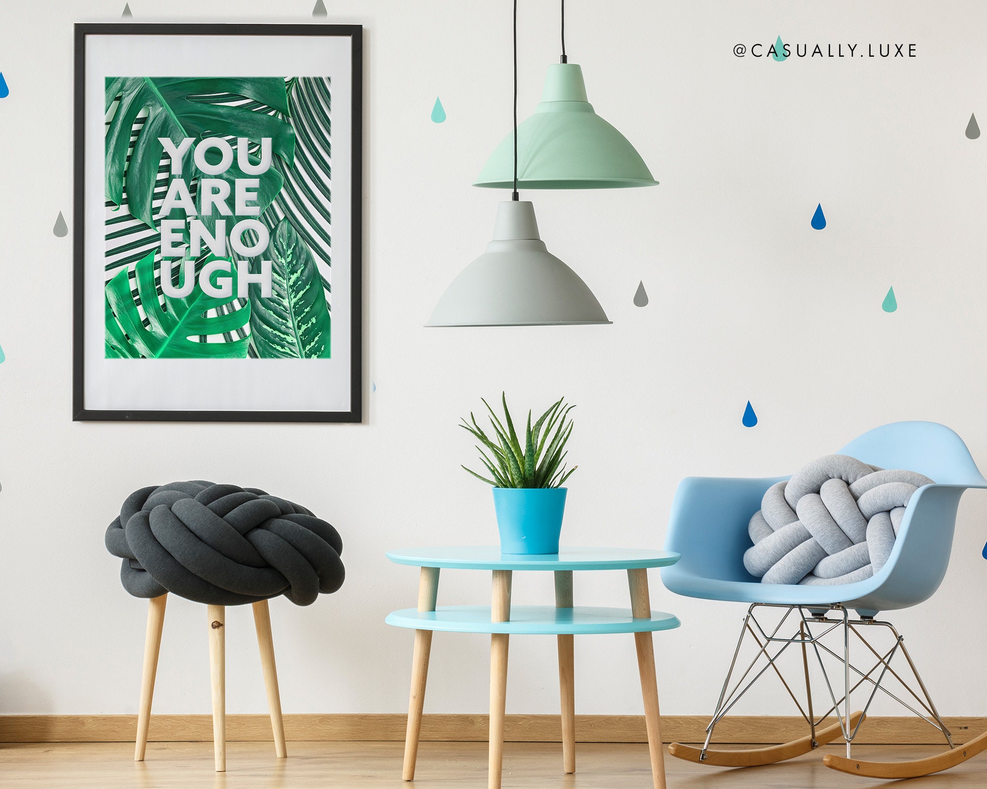 You Are Enough Mental Health Wall Art Body Positive Self | Etsy