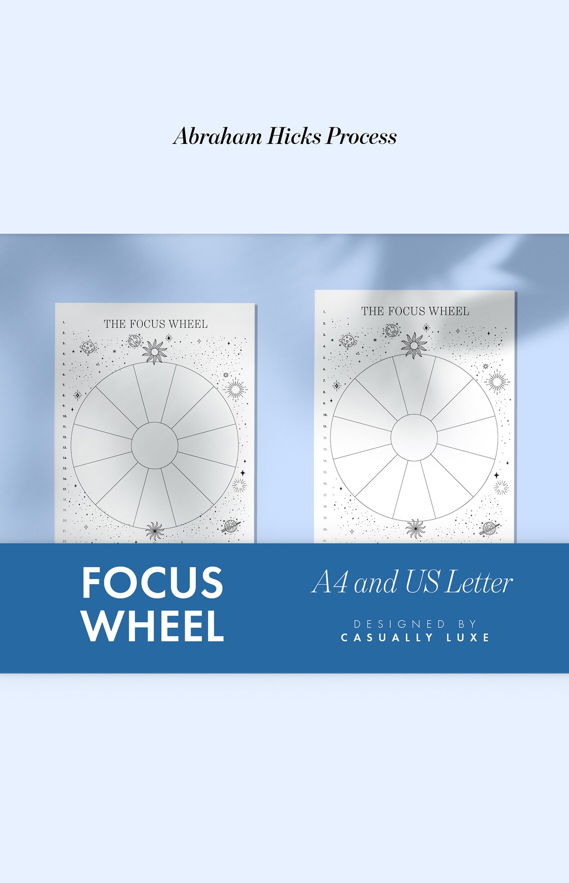 Abraham Hicks Focus Wheel Template Worksheets, Pack of 3 PRINTABLE ...