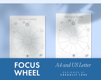 Abraham Hicks Focus Wheel Template Download, Manifesting Exercise PRINTABLE Journal Sheets A4, US Letter, High Vibration Law of Attraction