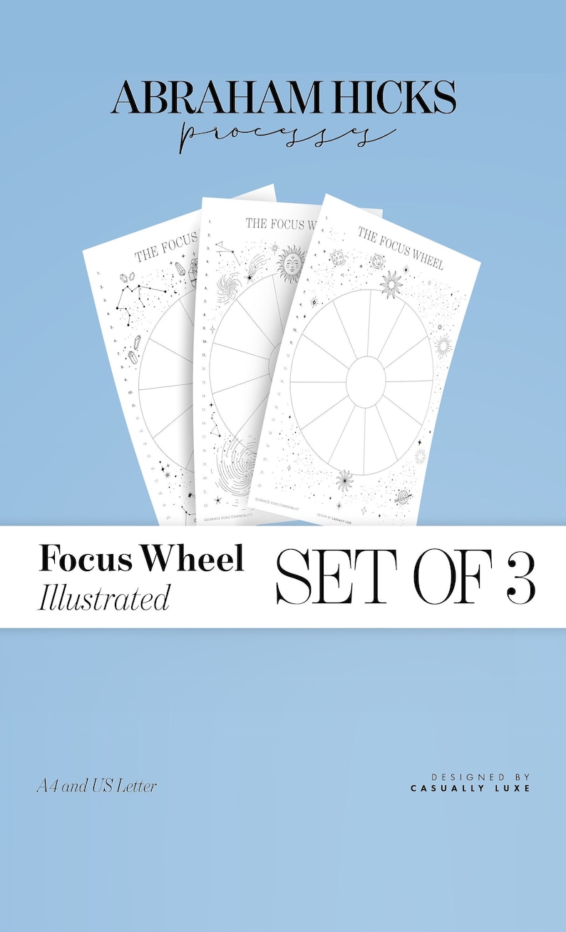 Abraham Hicks Focus Wheel Template Worksheets, Pack of 3 PRINTABLE ...