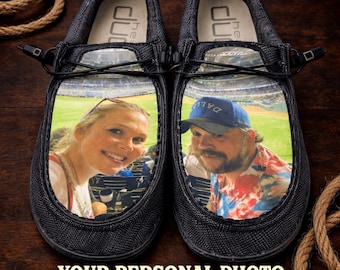 Custom Top Hey Dudes with matching keychain -  Your own photo