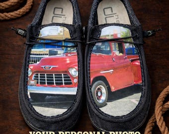 Custom Top Hey Dudes with matching keychain -  Your own photo