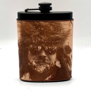 Custom Personalized Leather Bridal Party photo flask